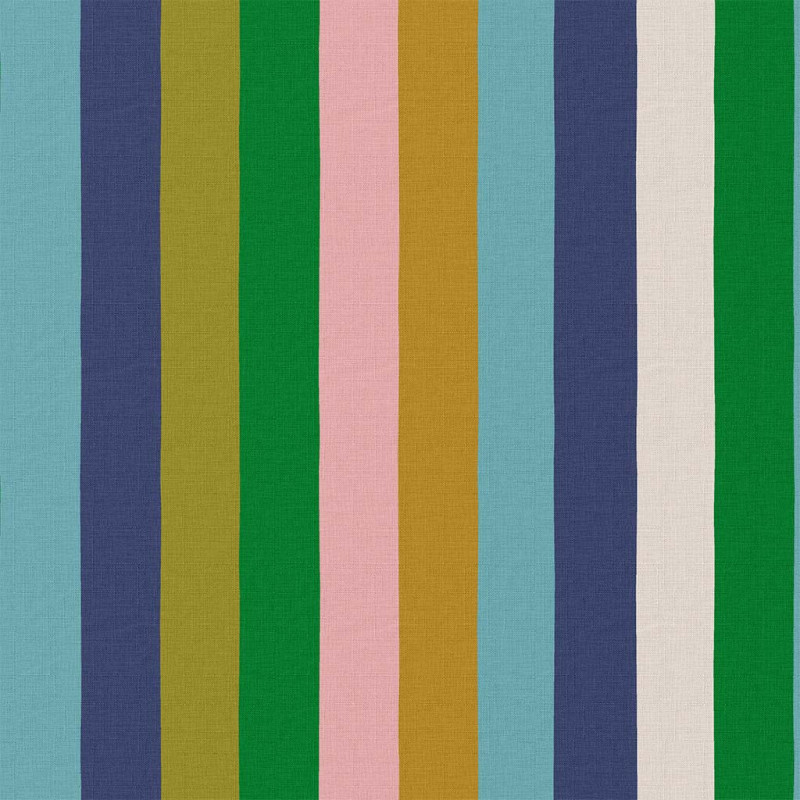 Printed Cotton LINON Blue / Green